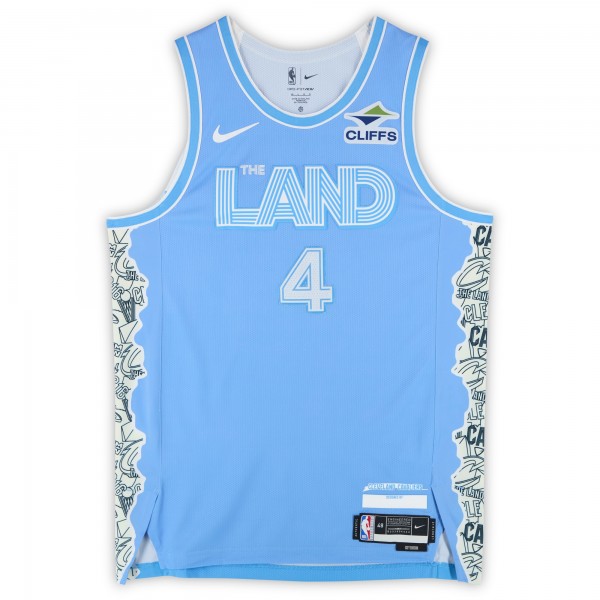 Evan Mobley Cleveland Cavaliers Autographed Fanatics Authentic Nike Blue 2024-25 City Edition Authentic Jersey