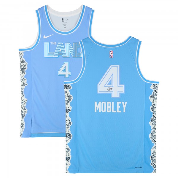 Evan Mobley Cleveland Cavaliers Autographed Fanatics Authentic Nike Blue 2024-25 City Edition Swingman Jersey