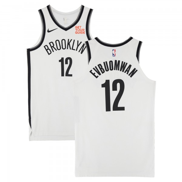 Tosan Evbuomwan Brooklyn Nets Fanatics Authentic Game-Used #12 White Nike Jersey vs. Houston Rockets on February 1, 2025 - Size 48+4