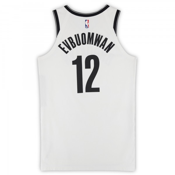 Tosan Evbuomwan Brooklyn Nets Fanatics Authentic Game-Used #12 White Nike Jersey vs. Houston Rockets on February 1, 2025 - Size 48+4