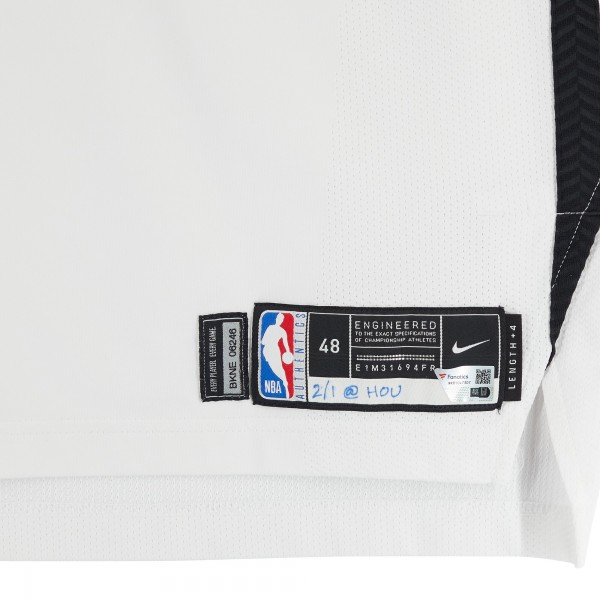 Tosan Evbuomwan Brooklyn Nets Fanatics Authentic Game-Used #12 White Nike Jersey vs. Houston Rockets on February 1, 2025 - Size 48+4