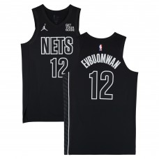 Tosan Evbuomwan Brooklyn Nets Fanatics Authentic Game-Used #12 Black Jordan Brand Statement Edition Jersey vs. Houston Rockets on February 4 & Washington Wizards on February 5, 2025 - Size 48+4