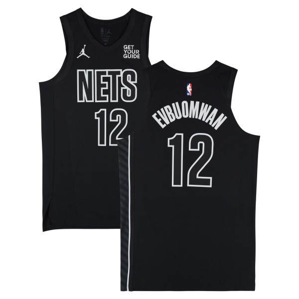 Tosan Evbuomwan Brooklyn Nets Fanatics Authentic Game-Used #12 Black Jordan Brand Statement Edition Jersey vs. Houston Rockets on February 4 & Washington Wizards on February 5, 2025 - Size 48+4