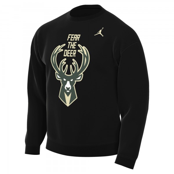 Milwaukee Bucks Jordan Brand Black Statement Edition Sweatshirt