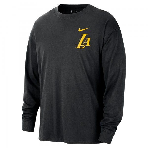 Los Angeles Lakers Nike 2025/26 City Edition Remix Essential Logo Long Sleeve T-Shirt - Black
