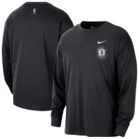 Brooklyn Nets Nike 2025/26 City Edition Remix Essential Logo Long Sleeve T-Shirt - Black
