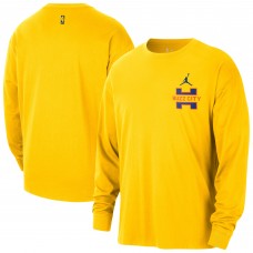 Charlotte Hornets Jordan Brand 2025/26 City Edition Remix Essential Logo Long Sleeve T-Shirt - Yellow