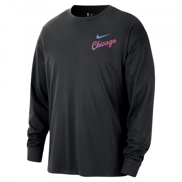 Chicago Bulls Nike 2025/26 City Edition Remix Essential Logo Long Sleeve T-Shirt - Black
