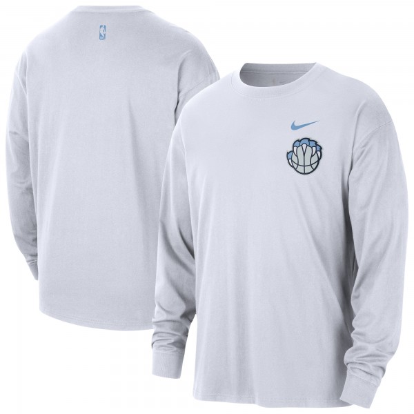 Memphis Grizzlies Nike 2025/26 City Edition Remix Essential Logo Long Sleeve T-Shirt - White