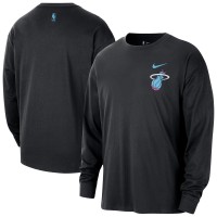 Miami Heat Nike 2025/26 City Edition Remix Essential Logo Long Sleeve T-Shirt - Black