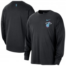 Miami Heat Nike 2025/26 City Edition Remix Essential Logo Long Sleeve T-Shirt - Black