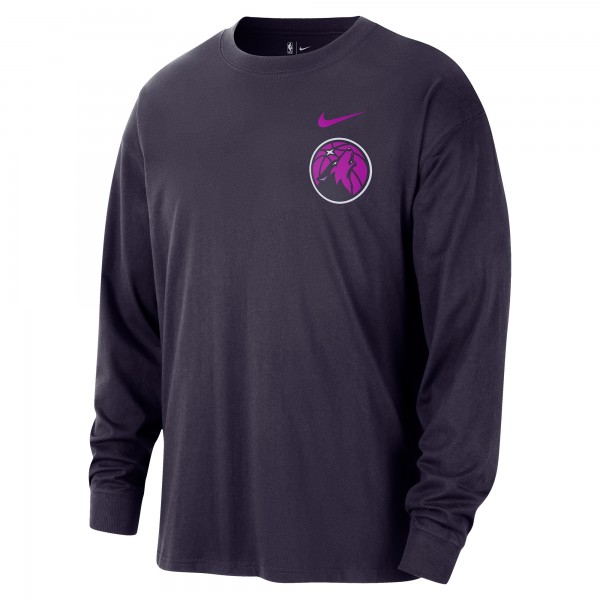 Minnesota Timberwolves Nike 2025/26 City Edition Remix Essential Logo Long Sleeve T-Shirt - Purple