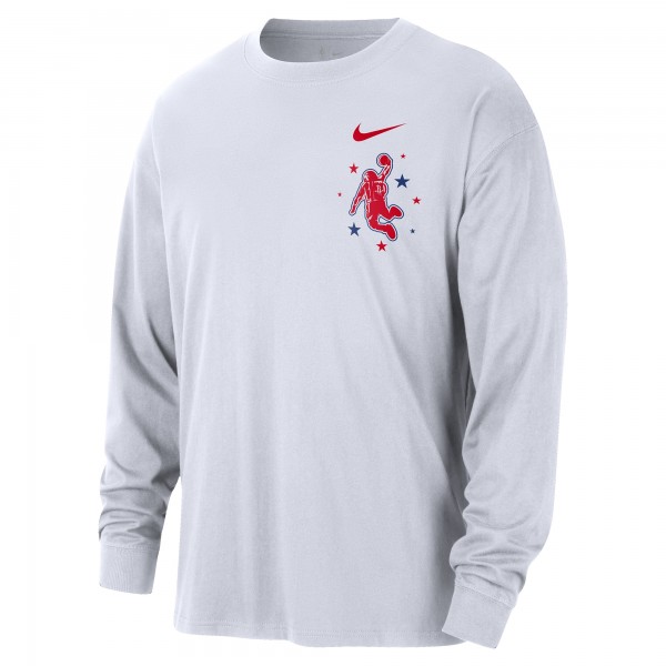 Houston Rockets Nike 2025/26 City Edition Remix Essential Logo Long Sleeve T-Shirt - White