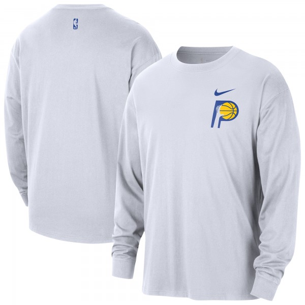 Indiana Pacers Nike 2025/26 City Edition Remix Essential Logo Long Sleeve T-Shirt - White