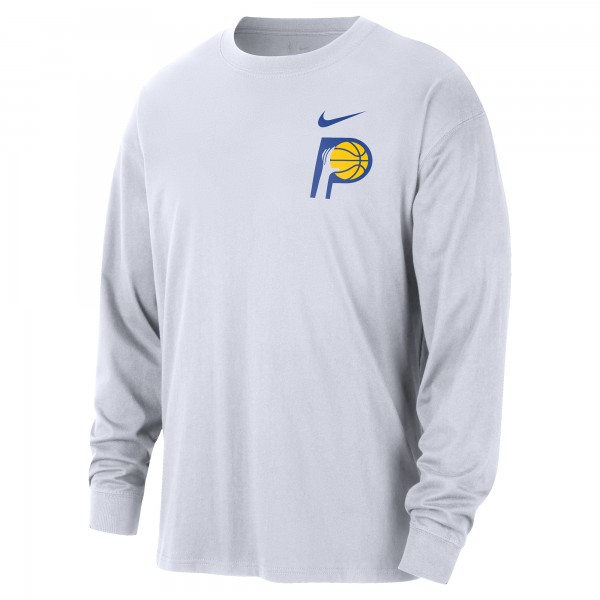 Indiana Pacers Nike 2025/26 City Edition Remix Essential Logo Long Sleeve T-Shirt - White