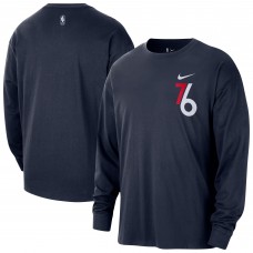 Philadelphia 76ers Nike 2025/26 City Edition Remix Essential Logo Long Sleeve T-Shirt - Navy