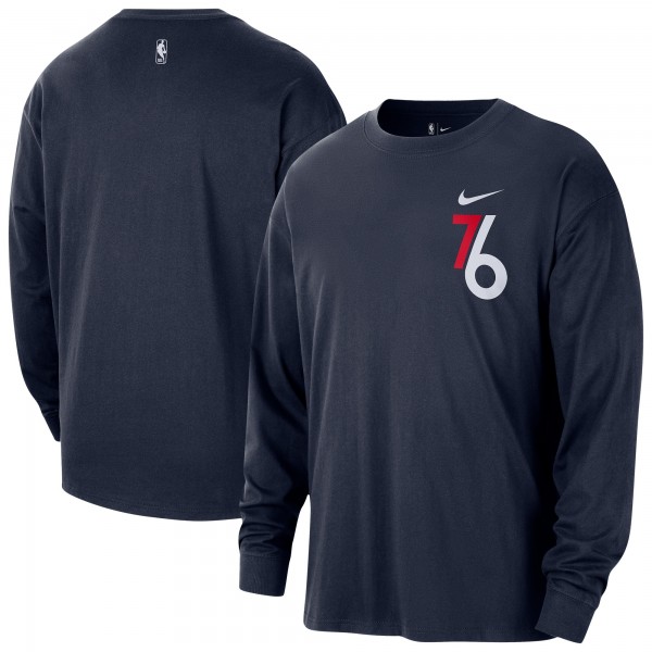 Philadelphia 76ers Nike 2025/26 City Edition Remix Essential Logo Long Sleeve T-Shirt - Navy