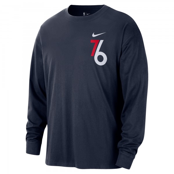Philadelphia 76ers Nike 2025/26 City Edition Remix Essential Logo Long Sleeve T-Shirt - Navy