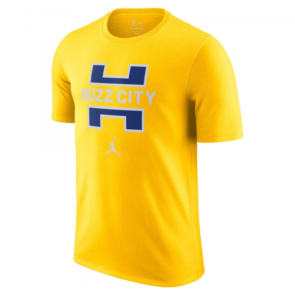 Charlotte Hornets Jordan Brand 2025/26 City Edition Remix Essential Logo T-Shirt - Yellow