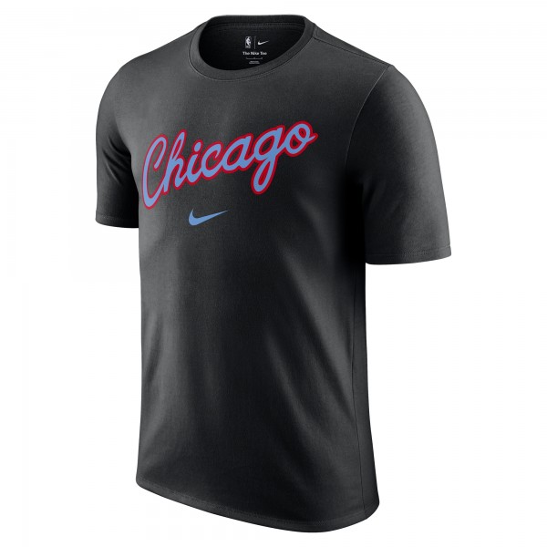 Chicago Bulls Nike 2025/26 City Edition Remix Essential Logo T-Shirt - Black