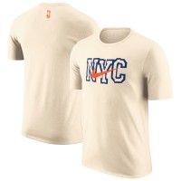 New York Knicks Nike 2025/26 City Edition Remix Essential Logo T-Shirt - Natural