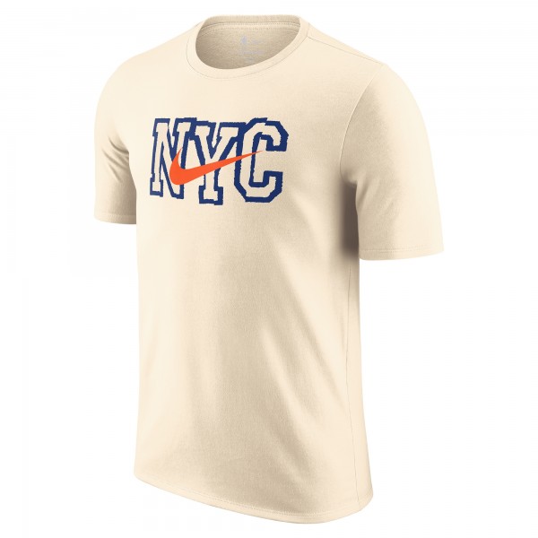 New York Knicks Nike 2025/26 City Edition Remix Essential Logo T-Shirt - Natural