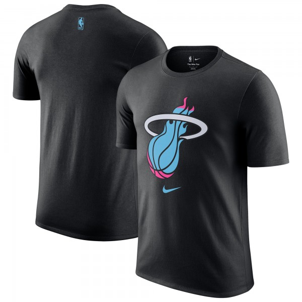 Miami Heat Nike 2025/26 City Edition Remix Essential Logo T-Shirt - Black