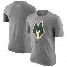 Milwaukee Bucks Nike 2025/26 City Edition Remix Essential Logo T-Shirt - Heather Gray