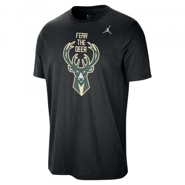 Milwaukee Bucks Jordan Brand Black Statement Edition Essential T-Shirt