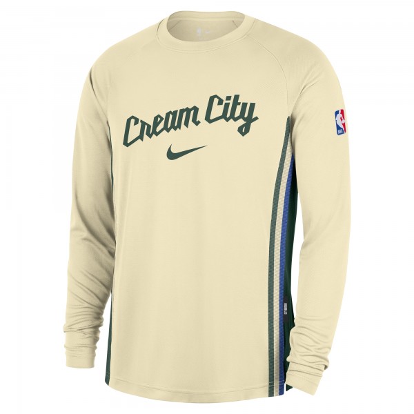 Футболка с длинным рукавом Milwaukee Bucks Nike 2025/26 City Edition Authentic Pregame Dri-FITShooting - Cream
