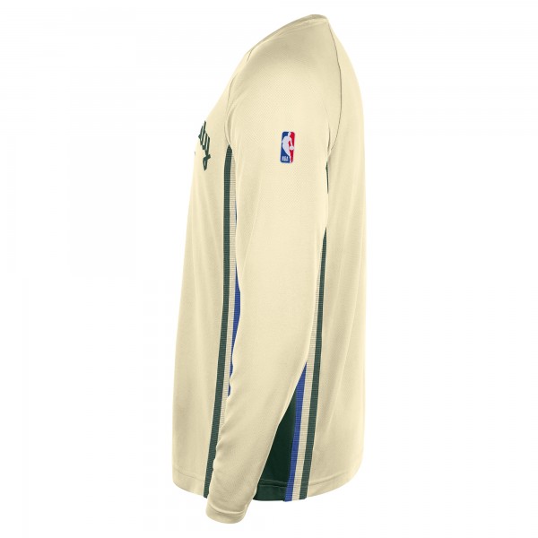 Футболка с длинным рукавом Milwaukee Bucks Nike 2025/26 City Edition Authentic Pregame Dri-FITShooting - Cream