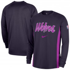 Minnesota Timberwolves Nike 2025/26 City Edition Authentic Pregame Dri-FIT Long Sleeve Shooting T-Shirt - Purple