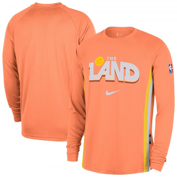 Футболка с длинным рукавом Cleveland Cavaliers Nike 2025/26 City Edition Authentic Pregame Dri-FITShooting - Orange