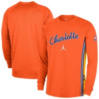 Футболка с длинным рукавом Charlotte Hornets Jordan Brand 2025/26 City Edition Authentic Pregame Dri-FITShooting - Orange