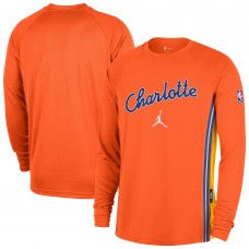 Charlotte Hornets Jordan Brand 2025/26 City Edition Authentic Pregame Dri-FIT Long Sleeve Shooting T-Shirt - Orange