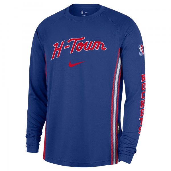 Футболка с длинным рукавом Houston Rockets Nike 2025/26 City Edition Authentic Pregame Dri-FITShooting - Blue