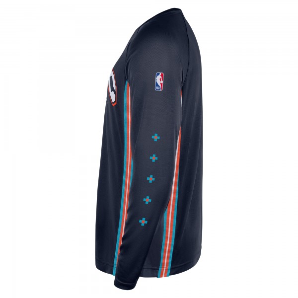 Футболка с длинным рукавом Oklahoma City Thunder Nike 2025/26 City Edition Authentic Pregame Dri-FITShooting - Navy