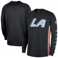 LA Clippers Nike 2025/26 City Edition Authentic Pregame Dri-FIT Long Sleeve Shooting T-Shirt - Black