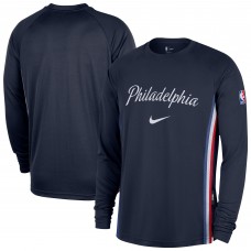 Philadelphia 76ers Nike 2025/26 City Edition Authentic Pregame Dri-FIT Long Sleeve Shooting T-Shirt - Navy