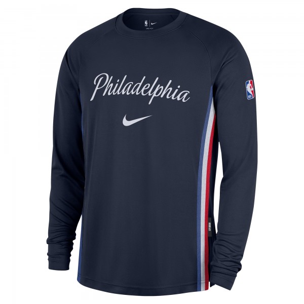 Футболка с длинным рукавом Philadelphia 76ers Nike 2025/26 City Edition Authentic Pregame Dri-FITShooting - Navy