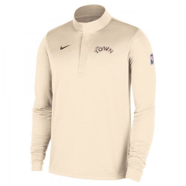 Кофта на короткой молнии Golden State Warriors Nike 2025/26 City Edition Remix Authentic Coaches Dri-FIT - Natural