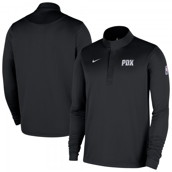 Portland Trail Blazers Nike 2025/26 City Edition Remix Authentic Coaches Dri-FIT Half-Zip Top - Black