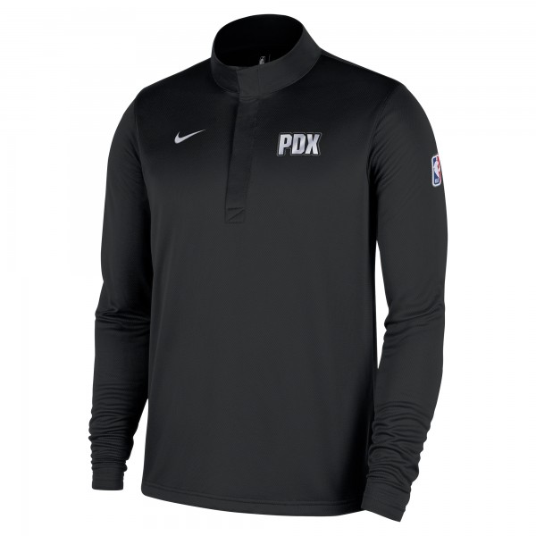 Portland Trail Blazers Nike 2025/26 City Edition Remix Authentic Coaches Dri-FIT Half-Zip Top - Black