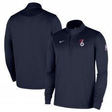 Philadelphia 76ers Nike 2025/26 City Edition Remix Authentic Coaches Dri-FIT Half-Zip Pullover - Navy