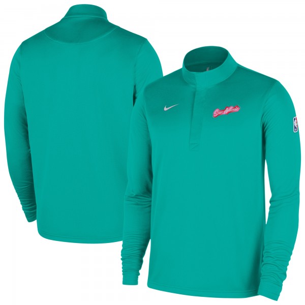 San Antonio Spurs Nike 2025/26 City Edition Remix Authentic Coaches Dri-FIT Half-Zip Top - Green