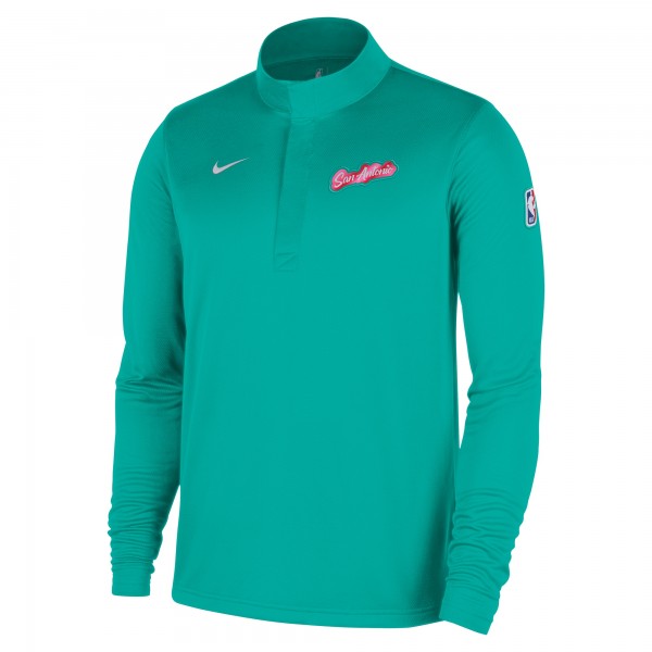 San Antonio Spurs Nike 2025/26 City Edition Remix Authentic Coaches Dri-FIT Half-Zip Top - Green