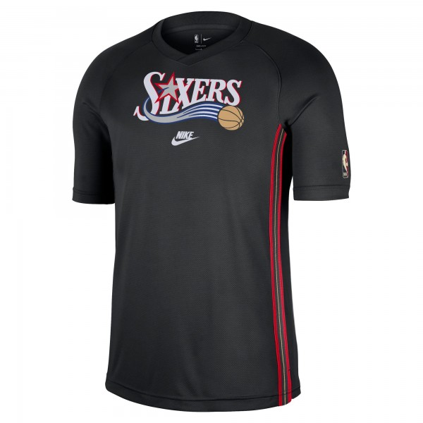 Футболка Philadelphia 76ers Nike Black Classic Edition Hardwood Classics Authentic Game Shooting