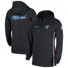 Miami Heat Nike 2025/26 City Edition Remix Authentic On-Court Quarter-Zip Dri-FIT Hooded Jacket - Black