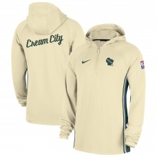 Milwaukee Bucks Nike 2025/26 City Edition Remix Authentic On-Court Quarter-Zip Dri-FIT Hooded Jacket - White