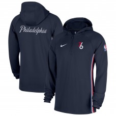 Philadelphia 76ers Nike 2025/26 City Edition Remix Authentic On-Court Quarter-Zip Dri-FIT Hooded Jacket - Navy
